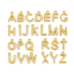 Golden Stainless Steel Charms, Letter A-Z, Rack Plating, Long-Lasting Plated, Golden, 9~9.5x2.5~8.5x1.5~2mm, Hole: 1.2mm