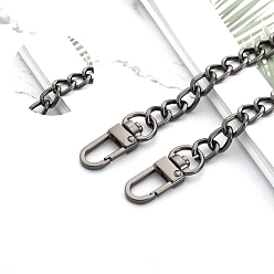 Черный Цвет Металла Металлическая ручка-цепочка для сумки, цепочки для сумок ручной работы для аксессуаров для сумок, металлический черный , 1000 мм