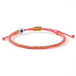 Лосось Браслеты ручной работы из фарфора с бусинами, символизирующими "оберег от сглаза", плетеные из бусин., регулируемые браслеты шнур, salmon