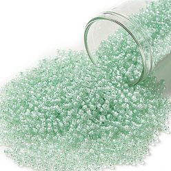 (1065) Mint Lined Crystal Тохо 11/0 круглые бусины, японский бисер, (1065) кристалл с мятой, 11/0, 2.2 мм, отверстие : 0.8 мм, Около 1110 шт / 10 г