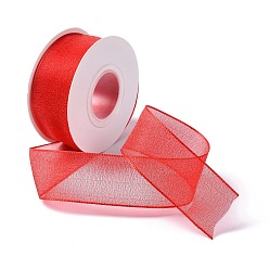 Roja 10 yardas de cinta de gasa de poliéster, para la fabricación de la joyería diy, rojo, 1 - pulgada (25.5 mm)