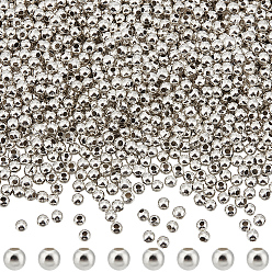 Серебро Spacer бисер железа, круглые, серебряные, 2 мм, отверстие : 1 мм, 5000 шт / комплект