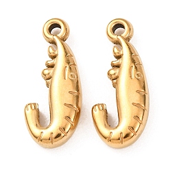 Золотой 304 подвески из нержавеющей стали, креветки прелести, золотые, 21.5x9.5x4 мм, отверстие : 1.8 мм