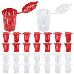 Couleur Mélangete 28 pièces 2 couleurs cage à appâts de pêche en plastique, pour la pêche, couleur mixte, 78x60x78mm, Trou: 5.2mm, 14 pcs / couleur