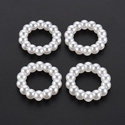 Ivoire Perles de nacre en plastique ABS, anneau, blanc crème, 23.5x5.5mm, Trou: 2mm, environ510 pcs / 500 g