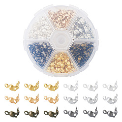 (52) Непрозрачная лаванда 480 шт. 6 цвета ювелирных железных бусин, Калотте заканчивается, крышка раскладушки, разноцветные, 7.5x4 мм, отверстие : 1~1.4 мм, внутренний диаметр: 3 мм, 80 шт / стиль