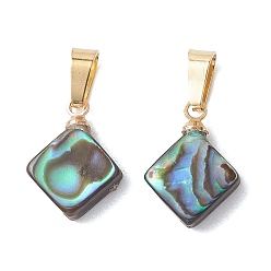 Золотой Кулон с панцирем, с 304 вывод из нержавеющей стали, ромб прелести, золотые, 14~14.5x11x3.5 мм, отверстие : 6x3 мм