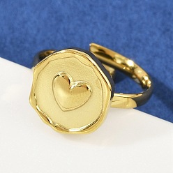 Сердце Золотые 304 кольца на палец из нержавеющей стали, ионное покрытие (ip), сердце, 13x13 мм