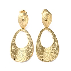 Настоящее золото 14K 304 из нержавеющей стали болтаться серьги, полая слеза, реальный 14 k позолоченный, 47x20 мм