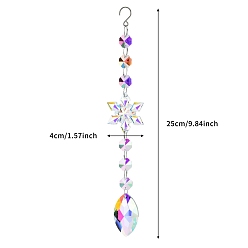 Horse Eye Снежинки из граненого стекла ловцы солнца, металлические подвесные украшения платинового тона, лошадиный глаз , 250x40 мм