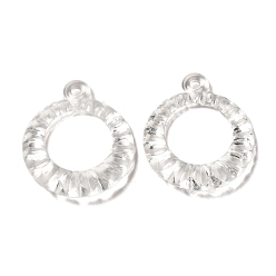 Clear Transparent Acrylic Pendants, Ring Charms, Clear, 29.5x25x5mm, Hole: 1.8mm, about 581pcs/500g