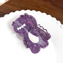 Темно-Фиолетовый Заколки для волос в форме когтей из ацетата целлюлозы, аксессуары для волос для женщин и девочек, крокодил, темно-фиолетовый, 82x50 мм