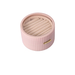 Pink Ringaufbewahrungsboxen aus Kunststoff, Flachrund, rosa, 9x5.5 cm
