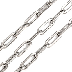 Нержавеющая Сталь Цвет 304 цепи скрепки текстурированные нержавеющая сталь, с катушкой, несварные, цвет нержавеющей стали, 15x5.5x1.5 мм