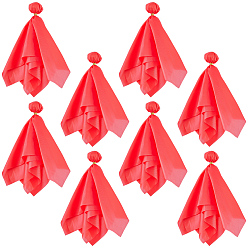 Red 8Pcs Polyester Penalty Flag, Tossing Flag, with EVA Ball, for Rugby Referee Prop, Red, 235x200~275x0.5mm