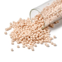 (763) Opaque Pastel Frost Apricot Тохо 8/0 круглые бусины, японский бисер, (763) непрозрачный пастельный морозный абрикос, 3 мм, отверстие : 1 мм, Около 10000 шт / фунт