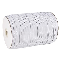 White 1/2 inch Flat Braided Elastic Rope Cord, Heavy Stretch Knit Elastic with Spool, White, 12mm, about 100yards/roll(300 feet/roll)