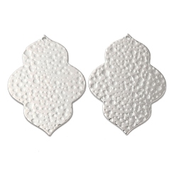 Платинированный Латунные подвески, без кадмия, без никеля и без свинца, цветочный шарм, , Реальная платина, 39x28x1 мм, отверстие : 1.4 мм