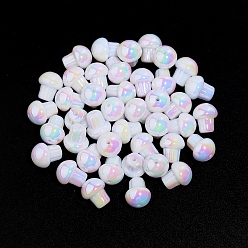 Белый 10 акриловые бусины с покрытием, гриб, белые, 15x13 мм