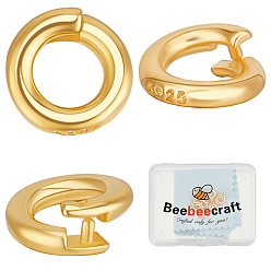 Real 24K Gold Plated 15Pcs 925 Sterling Silver Locking Jump Ring, Round Open Jump Ring, with 925 Stamp, Real 24K Gold Plated, 6x1mm, Inner Diameter: 3.5mm