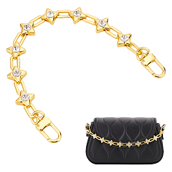 Золотой Лямки для сумок из сплава со стразами и заостренными звездчатыми звеньями, аксессуары для замены ручки сумки, золотые, 4 см