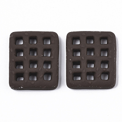 Кокосово-Коричневый Непрозрачная смола декодирует кабошоны, имитация еды, печенье, кокосового коричневый, 26x22.5x5 мм