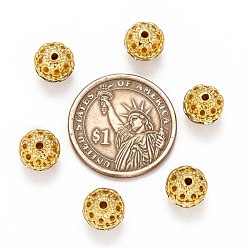 Tan Brass Rhinestone Beads, Grade A, Round, Golden Metal Color, Tan, Size: about 10mm in diameter, hole: 1.2mm
