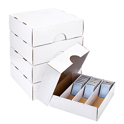 White 4 Grids Paper Packing Boxes, Rectangle, White, 37.5x34x11cm