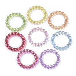 (52) Непрозрачная лаванда Прозрачные, как пластмассовые соединительные кольца, с покрытием AB цвета, жемчужные, круглые кольца, разноцветные, 18.5x3 мм, Внутренний диаметр: 12.5 мм, о 1500 шт / 500 г