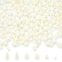 (52) Непрозрачная лаванда 160 шт 6 стиль стеклянные жемчужные бусины, слеза, разноцветные, 7~16x5~9 мм, отверстие : 1 мм