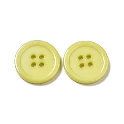 Light Green Resin Buttons, Dyed, Flat Round, Light Green, 20x3mm, Hole: 2mm, 195pcs/bag