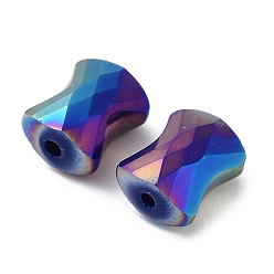 Разноцветный Гальванические стеклянные бусины, AB цвет, граненая подушка, красочный, 10x8x6 мм, отверстие : 1.6 мм