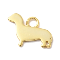 Собака Подвески из стерлингового серебра с изображением животного, золотые, собака, 925 мм, отверстие : 11x15x1 мм