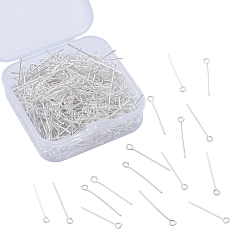 Серебро Железный штифт, серебряные, 24x0.7 мм, отверстия: 2 мм, о 450 шт