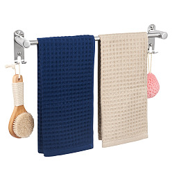 Нержавеющая Сталь Цвет Вешалка для полотенец из нержавеющей стали, вешалка для полотенец для ванной, настенный держатель для полотенец, цвет нержавеющей стали, 510x175x90 мм, палка 2: 76x25мм, отверстие 1: 14.5 мм, отверстие 2: 5 мм