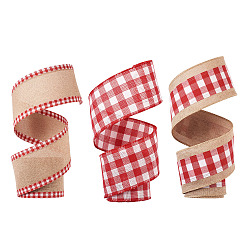 (52) Непрозрачная лаванда 3рулон 3 лента из полиэстера и пеньки, квартира с клетчатым рисунком, разноцветные, 2-1/2 дюйм (65 мм), 1 рулон / стиль