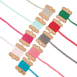 Mixed Color 9 Colors Lace Trim Cotton String Threads for Jewelry Making, Mixed Color, 3/8~1/2"(10~13mm), 9colors, 5yard/color, 45yards/set