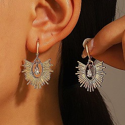 Arch 304 из нержавеющей стали горный хрусталь серьги обруча, золотой свет, арка, 35x22 мм