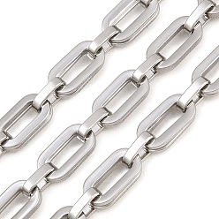 Нержавеющая Сталь Цвет 201 цепи овальные из нержавеющей стали, с катушкой, несварные, цвет нержавеющей стали, 16x8x3 mm и 10x6x2.5 mm