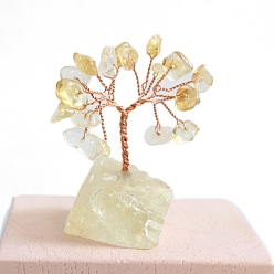 Желтый Кварц Украшения для скульптур из натурального желтого кварца, для домашнего офисного стола, дерево, 20~55x50~80 мм