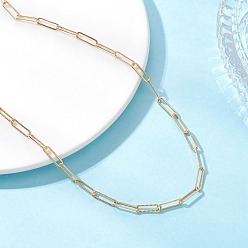 Золотой 4мм латунные текстурированные цепочки-скрепки, с 304 из нержавеющей стали Lobster Claw застежками, золотые, 16.26 дюйм (41.3 см)