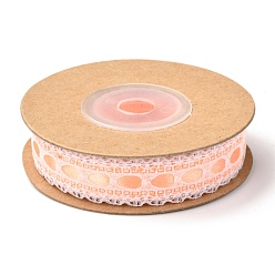 Легкий Лосось Лента из полиэстера с отделкой по краю цветка, капля, для упаковки подарков украшение вечеринки, светлый померанцевый, 5/8 дюйм (15 мм), около 5.4 ярдов (5 м) / рулон