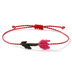 Красный Богемный регулируемый браслет-цепочка для женщин, цветок, красные, 11 дюйм (28 см), Цветок: 35 mm длиной, шириной 10 мм 
