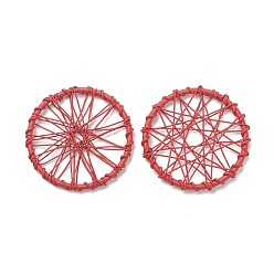 Red Spray Painted Alloy Pendants,  Bicycle Wheel Charm, Red, 30x2.5mm