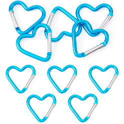 Темно-Голубой 5пружинные кольца из цинкового сплава, сердце, глубокое синее небо, 43.2x42 мм