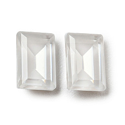 Кристалл Стеклянные стразы кабошоны, точка назад и задняя пластина, граненые, прямоугольные, кристалл, 6x4x3 мм