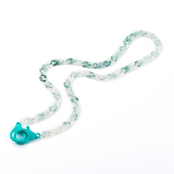 Cadet Blue Personalized Acrylic Curb Chain Necklaces, Handbag Chains, with Plastic Lobster Claw Clasps, Cadet Blue, 28.34 inch(72cm)