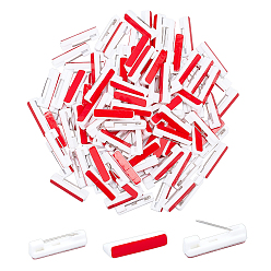 Красный Пластиковые штыри, с клейкой брошью и железным штифтом, прямоугольные, красные, 31x6x7 мм, штифты : 0.7 мм