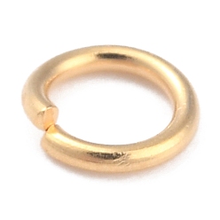 Real 24K Gold Plated Rack Plating Brass Jump Rings, Open Jump Rings, Long-Lasting Plated, Real 24K Gold Plated, 4.5x0.8mm, 20 Gauge, Inner Diameter: 3mm
