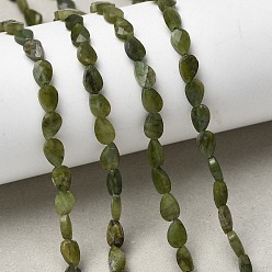 Другие Нефриты Бусы из натурального канадского нефрита, слеза, граненые, 6x4x2.5 мм, отверстие : 0.6 мм, около 62~68 шт / нитка, 15.16~15.55'' (38.5~39.5 см)